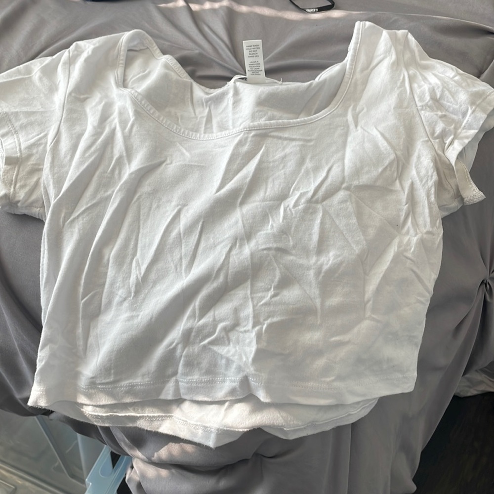 White cropped shirt
